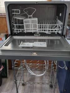 lot 3 image: SPT Countertop Dishwasher with Rolling Cart Stand - Model SD-2201
