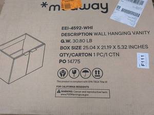 lot 138 image: Modway EEI-4592-WHI Wall Hanging Vanity - Assembly Instructions Included