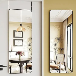 lot 33 image: Wall-Mounted Mirror with Black Finish