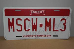 lot 183 image: Smirnoff Vodka MN Raised Metal Sign