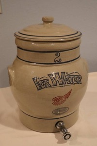 lot 2 image: RedWing Pottery 2 Gallon Water Jug wLid and SpigotExcellent Condition