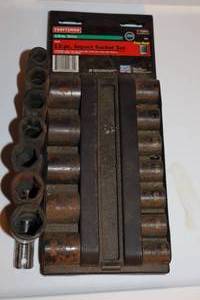 lot 12 image: Shop Tools Craftsman USA 12-pc Metric Impact Socket Set 12 Drive 6-PT WCase and 7-Piece Set