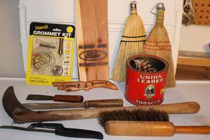 lot 73 image: Garage Shop Vintage Workbench Supplies Etc