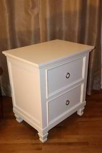 lot 105 image: Two-Drawer Night Stand Accent Table Classic White Durable Finish By New Classic Home Furnishings Inc