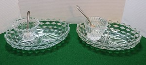 lot 151 image: Kitchen VintageCut Crystal Oval & Divided Relish Trays, KIG Indonesia Dip wVintage GR90 15 German Serving Spoon Ralph Engraved, Oneida Community Etc