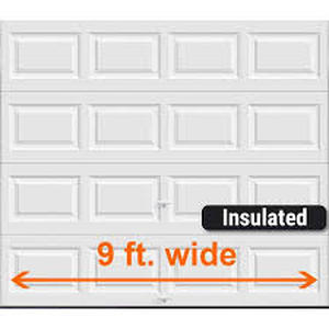 lot 22 image: Clopay Classic Steel Short Panel 9 ft x 7 ft Insulated 6.5 R-Value White Garage Door without Windows  Customer Returns See Pictures