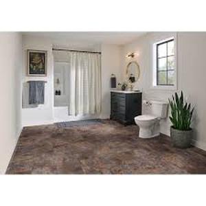 lot 47 image: 35 Boxes of TrafficMaster Dark Grey Slate 3 MIL x 12 in. W x 12 in. L Peel and Stick Water Resistant Vinyl Tile Flooring (30 sqftcase)   Customer Returns See Pictures