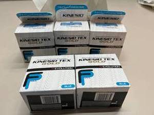 Lot of 6 Boxes NEW Kinesio ReEvolution Tex Gold Fingerprint Technology Sports Medical Tape -Relieves discomfort, inflammation, and swelling from chronic &amp acute injuries