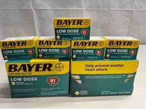 MSRP $120  Lot of 29 (32 count) Bottles NEW Bayer 81 mg Low Dose Aspirin (NSAID) Pain Reliever Enteric Coated Tablets