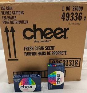 MSRP $300  1 Case (156-1.5oz boxesloads) NEW Cheer Stay Colorful Load Ultra Laundry Detergent Coin Vending Style Boxes&nbsp- Fresh Clean Scent
