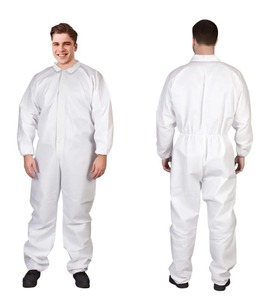 1 Case MediChoice White&nbspPolypropylene PPE&nbspDisposable Coveralls Knit cuffs, full zip front, open collar and legs AKA Bunny Suits