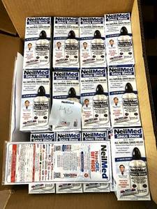 1 Case (45 each) NEW NeilMed M090124 All Natural Saline Sinus Relief Rinse Plus Coupons Exp. 928