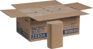 1 Case (16 packs, 250 each) NEW Georgia-Pacific GP PRO Pacific Blue Basic 23304 9.2 x 9.4 Multifold Recycled Paper Towel - Brown - Dented Box