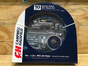lot 44 image: Campbell Hausfeld 10 Piece Quick-Start Air Hose Kit Model # AA9610