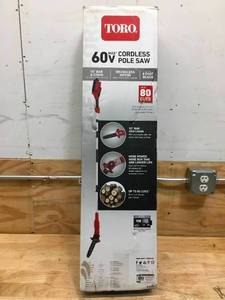 lot 50 image: Toro 60V Cordless Pole Saw Model # 51870
