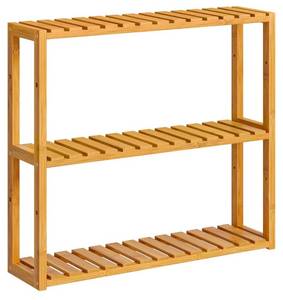 lot 79 image: Bamboo Bathroom Shelf, 3-Tier Adjustable Plants Rack, Wall-Mounted or Stand, in the Living Room, Balcony, Kitchen, 5.9 x 23.6 x 21.3 Inches, Natural