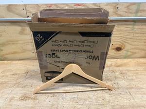 lot 94 image: Lot of 40- Wood Clothes Hangers