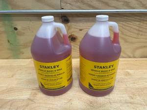 lot 105 image: STANLEY Lot of 2 Jugs of- Vehicle Wash and Wax (2x 1 gal jugs)