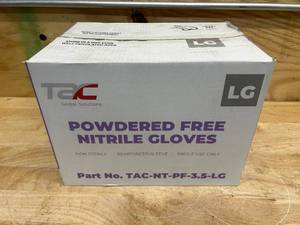 lot 106 image: Case of TAC Powdered Free Nitrile Gloves Size Large