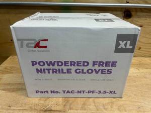 lot 108 image: Case of TAC Powdered Free Nitrile Gloves Size XL