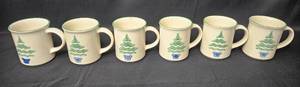 lot 31 image: Set of 6 Pfaltzgraff Christmas Mugs with Tree Design