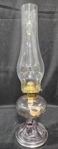 lot 67 image: Antique Queen Anne Magnesium Glass Oil Lamp with Pedestal Base