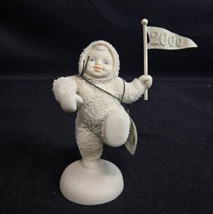 lot 3 image: Department 56 Snowbabies Follow Me Figurine with Flag 2000