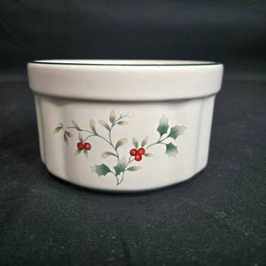 lot 18 image: Pfaltzgraff Winterberry Cheese Ball HolderBowl - Christmas China