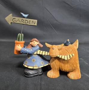 lot 120 image: Williraye Studio Farmers Market Figurine To The Garden Featuring Woman and Dog