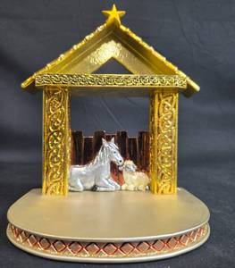 lot 138 image: Waterford Holiday Heirlooms Nativity Creche Display Stand - AntiqueVintage Collectible