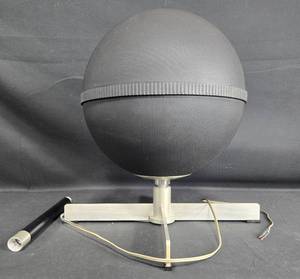 lot 6A image: JVC Nivico Vintage Black Globe Speaker on Stand with Rod