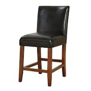 Homepop Luxury Black Faux Leather 29 in. Bar Height Barstool  Customer Returns See Pictures