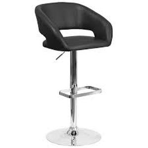 32 in. Adjustable Height Black Cushioned Bar Stool by Flash Furniture Customer Returns See Pictures