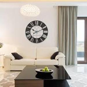 30 in. H X 30 in. W oversized round wall clock with Roman Numerals by Bulova  Customer Returns See Pictures