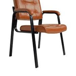 Caramel Office Guest Chair Set of 8, Leather Executive Waiting Room Chairs, Lobby Reception Chairs with Padded Arm Rest   Customer Returns See Pictures