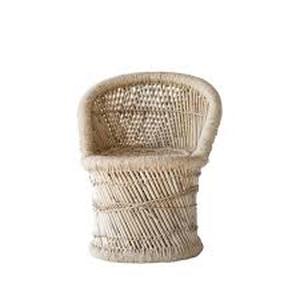 Off-White Bamboo and Woven Rope Tropical Childrens Chair by Storied Home    Customer Returns See Pictures