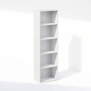 Furinno Reed 52 in. Tall White Wood 5-Tier Bookcase   Customer Returns See Pictures