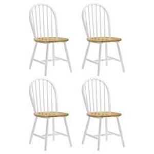 Coaster Cinder Windsor Natural Brown and White Side Chairs (Set of 4) Customer Returns See Pictures