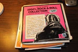 lot 44 image: Collection of 8 Vintage Vinyl Records including Rock & Roll, Folk, and Gospel