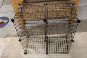 lot 76 image: Metal Wire Storage Cube Organizer - 4 Compartments