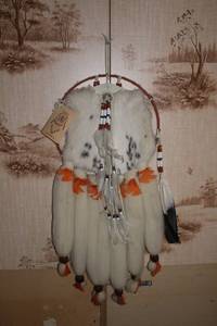 lot A-80 image: Indian Mandella Dreamcatcher Decor with Feathers and Beads