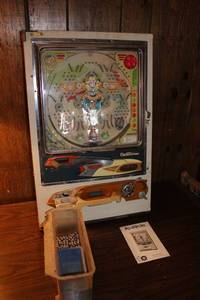 lot A-82 image: Vintage Japanese Pachinko Machine with Manual and Steel Balls