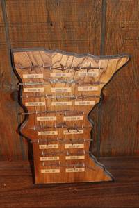 lot 87 image: Vintage Memorabilia Display of Minnesota Towns Established Dates