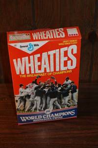 lot 91 image: 1987 Minnesota Twins Wheaties Box - World Champions Cereal