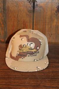 lot 92 image: Vintage Operation Desert Storm Camouflage Cap with Fighter Jet Graphic