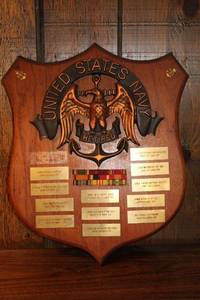 lot 113 image: United States Navy Retired Plaque with Service Details