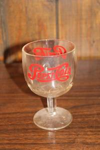 lot 118 image: Vintage Pepsi-Cola Glass Goblet with Red Logo