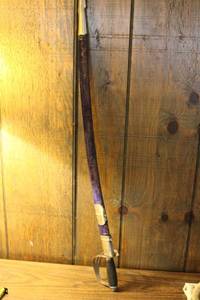 lot A-142 image: Antique Sword with Decorative Blade and Scabbard