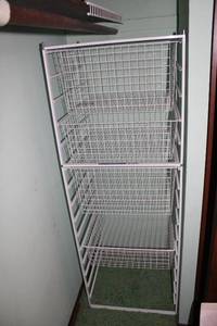 lot 183 image: Three-Tier Wire Storage Rack with Baskets