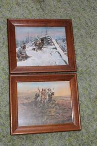 lot 203 image: Set of 2 Framed Art Prints - Native American Themes